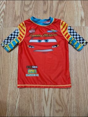 Disney Pixar Cars Lightning McQueen Red Kids Rash Guard 5/6